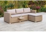 Merxx Veneto Garteneckbank 215 x 140 x 56 cm inkl. Auflagen Kunststoffgeflecht