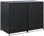vidaXL M&uuml;lltonnenbox f&uuml;r 2 Tonnen Poly Rattan Schwarz 148x80x111 cm 658894