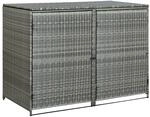 vidaXL M&uuml;lltonnenbox f&uuml;r 2 Tonnen Poly Rattan Anthrazit 148x77x111 cm 661222
