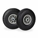Relaxdays Sackkarrenrad 2er Set PU Gummi Schwarz Grau Pannensicher Kugelgelagert