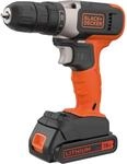 Black+Decker 18 V Akku-Bohrschrauber BCD001C1 inkl. 1,5 Ah Akku