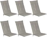 Beautissu Loft HL Hochlehner 120x50x6cm Hellgrau 6tlg