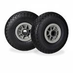 Relaxdays Sackkarrenrad 2er Set Kunststoff Schwarz Grau Pannensicher 26 cm x 8,5 cm