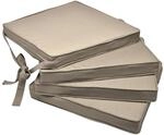 Beautissu Loft SK Stuhlkissen 45x40x5cm Natur 4tlg