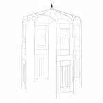 Relaxdays Rosenpavillon Eisen Wei&szlig; Freistehend 250 cm x 160 cm x 160 cm 11,9 kg