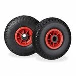 Relaxdays Sackkarrenrad 2er Set Kunststoff Schwarz Rot Pannensicher 26 cm x 8,5 cm