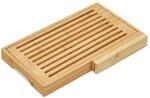 Relaxdays Brotschneidebrett Bambus Natur Mit Kr&uuml;melfach Mit Messer 40 cm x 24 cm x 4