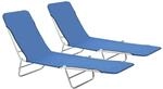 vidaXL Klappliegen 2 Stk. Stahl und Stoff Blau