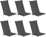 Beautissu Loft HL Hochlehner 120x50x6cm Graphitgrau 6tlg