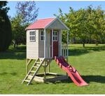 Wendi Toys Kinderspielhaus Frosch Spielturm inkl. Veranda & Rutsche 242 cm x 197