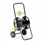 Relaxdays Schlauchwagen Stahl Grau Gelb Fahrbar 76,5 cm x 44 cm x 41 cm