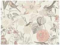 Bricoflor Vlies Vogeltapete in Pastell Vogel Tapete mit Blumen Romantisch...