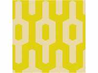 Bricoflor Gelbe Tapete mit Muster Moderne Geometrische Vliestapete mit Vinyl