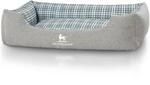 Knuffelwuff Hundebett Lennard Velours XXL 120 x 85cm Grau/Gr&uuml;n