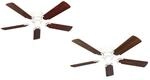 Pepeo Extra flacher Deckenventilator Pepeo Kisa Deluxe Wei&szlig; Fl&uuml;gel Rosenholz -