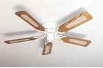 Pepeo Extra flacher Deckenventilator Pepeo Kisa Deluxe Wei&szlig; Fl&uuml;gel Eiche - Walnuss