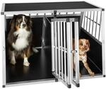 Tectake Hundetransportbox Doppel Mit Schr&auml;ger R&uuml;ckwand Aus Aluminium Robust und