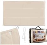 Relaxdays Sonnensegel Polyester Edelstahl Beige Waschbar 4 m x 6 m 3,7 kg
