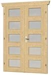 Skan Holz Doppelt&uuml;r BxH 123,4 x 19,3 cm mit Milchglas f&uuml;r 28 mm H&auml;user