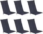 Beautissu Loft HL Hochlehner 120x50x6cm Dunkelblau 6tlg