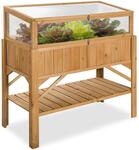 Tectake Hochbeet Aus Holz Mit Ablage und Fr&uuml;hbeet Aufsatz Witterungsbest&auml;ndig 