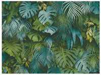 A.S. Création Vliestapete Greenery Dschungel Gelblätter Grün-Blau FSC®