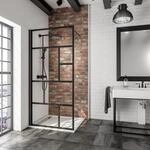 Schulte Alexa Style 2.0 Duschwand Walk In BlackStyle 100 x 200cm Mattschwarz