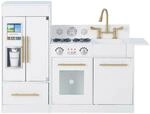 Teamson Kids Little Chef Charlotte Spielk&uuml;che mit K&uuml;hlschrank und Herd Wei&szlig; Gold