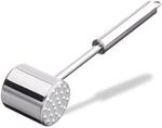 Relaxdays Fleischklopfer Edelstahl Silber Sp&uuml;lmaschinengeeignet 5,5 cm x 28 cm...