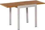 Balkontisch 65/130 cm x 65 cm Ausziehbar Silber mit Akazientischplatte