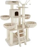 Tectake Kratzbaum Gismo 195 cm Sisal 130 x 79 x 195 cm Beige Wei&szlig;