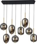 Globo Pendelleuchte Blacky 8-flammig Metall Schwarz Rauchfarben
