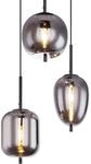 Globo Pendelleuchte Blacky 3-flammig Metall Schwarz Rauchfarben