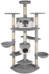 Tectake Kratzbaum Fippi 201 cm Sisal 140 x 68 x 201 cm Grau Wei&szlig;