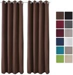 Beautissu Amelie TO Vorhang mit &Ouml;se 140x245cm Braun 2tlg