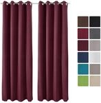 Beautissu Amelie TO Vorhang mit &Ouml;se 140x245cm Bordeaux 2tlg