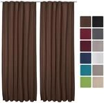 Beautissu Amelie TK Vorhang mit Kr&auml;uselband 140x245cm Braun 2tlg