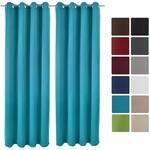 Beautissu Amelie BO Vorhang mit &Ouml;se 140x245cm T&uuml;rkis 2tlg