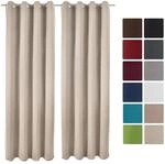 Beautissu Amelie BO Vorhang mit &Ouml;se 140x245cm Creme 2tlg