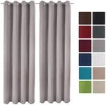 Beautissu Amelie BO Vorhang mit &Ouml;se 140x245cm Grau 2tlg