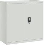vidaXL Aktenschrank mit 2 T&uuml;ren Grau 90 cm Stahl