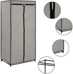 vidaXL Kleiderschr&auml;nke 2 Stk. Grau 75&times;50&times;160 cm