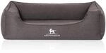 Knuffelwuff Hundebett Leano Orthop&auml;disch Velours M-L 85 x 63cm Schwarz