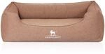 Knuffelwuff Hundebett Leano Orthop&auml;disch Velours M-L 85 x 63cm Hellbraun