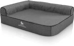 Knuffelwuff Eck Hundebett Marlie Orthop&auml;disch Velours XXL 120 x 80cm Lehne...