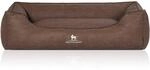 Knuffelwuff Hundebett Scottsdale Kunstleder XL 105 x 75cm Braun
