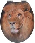 Wenko WC-Sitz Lion mit 3D-Effekt MDF mit Absenkautomatik Mehrfarbig