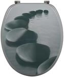 MSV WC-Sitz Kieselstein MDF 42,5 cm x 36,5 cm x 5 cm Grau