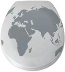 MSV WC-Sitz World Duroplast Soft-Close 45,5 cm x 37 cm x 5 cm Grau-Wei&szlig;