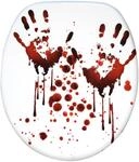 Sanilo WC Sitz Blood Hands, Hochwertiger und Stabiler Toilettendeckel aus Holz